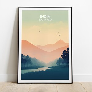 Impression de voyage en Inde - Poster Asie du Sud - Cadeau d'anniversaire de mariage personnalisé