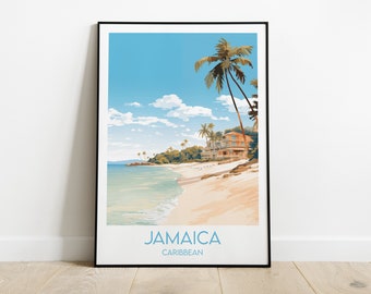 Impresión de viaje a Jamaica - Póster del Caribe - Regalo personalizado para bodas y cumpleaños
