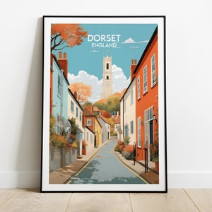 Dorset Travel Print - England UK Poster - Individuell personalisiertes Hochzeit Geburtstagsgeschenk
