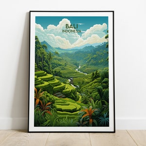 Impresión de viaje de Bali - Póster de Indonesia - Regalo personalizado de boda o cumpleaños
