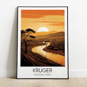 Kruger National Park Travel Print - South Africa Poster - Custom Personalised Wedding Birthday Gift
