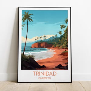 Trinidad Travel Print - Caribbean Poster - Custom Personalised Wedding Birthday Gift