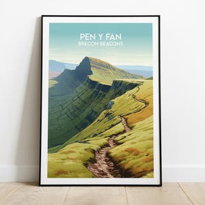 Impression de voyage Pen y Fan - Poster Brecon Beacons - Cadeau d'anniversaire de mariage personnalisé