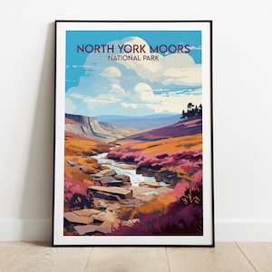 North York Moors National Park Travel Print - England UK Poster - Custom Personalised Wedding Birthday Gift