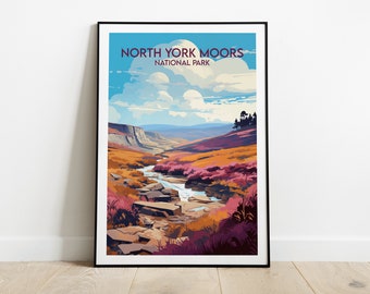 North York Moors National Park Travel Print - England UK Poster - Custom Personalised Wedding Birthday Gift