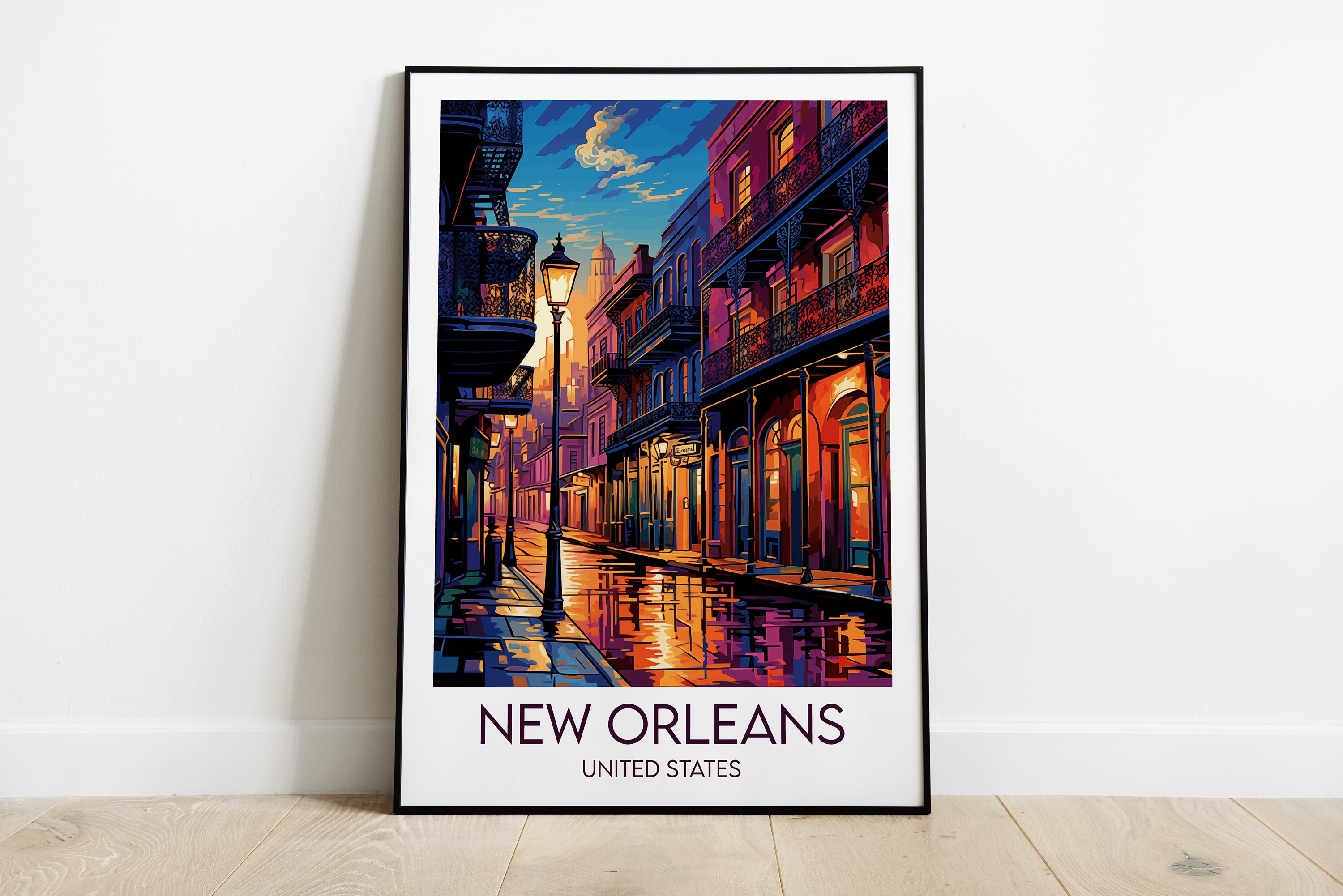 New Orleans Louisiana Travel Print - United States Poster - Custom Personalised Wedding Birthday Gift