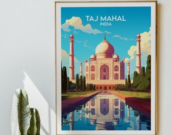 タージ・マハル旅行プリント - インドのポスター - カスタマイズされた