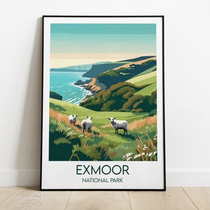 Exmoor National Park Reise-Druck - England UK Poster - Individuell personalisiertes Hochzeit Geburtstagsgeschenk
