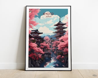 Kyoto Travel Print - Japan Poster - Custom Personalised Wedding Birthday Gift