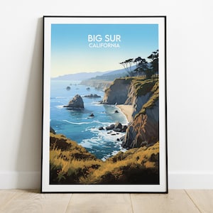 Big Sur California Travel Print - USA Poster - Custom Personalised Wedding Birthday Gift