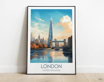 London Skyline Print - England UK Poster - Custom Personalised Wedding Birthday Gift