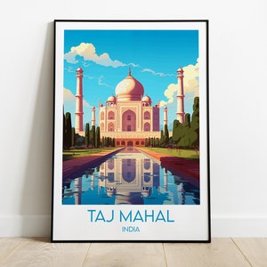 Taj Mahal Reise Print - Indien Poster - Individuell personalisiertes Hochzeit Geburtstagsgeschenk