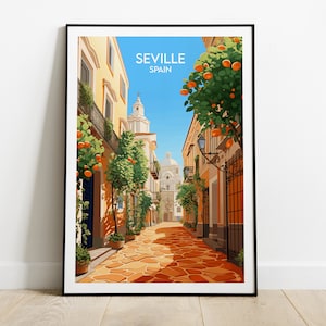 Impresión de viaje a Sevilla - Póster de España - Regalo personalizado para bodas y cumpleaños