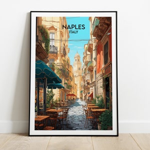 Impression de voyage Naples - Poster Italie - Cadeau d'anniversaire de mariage personnalisé