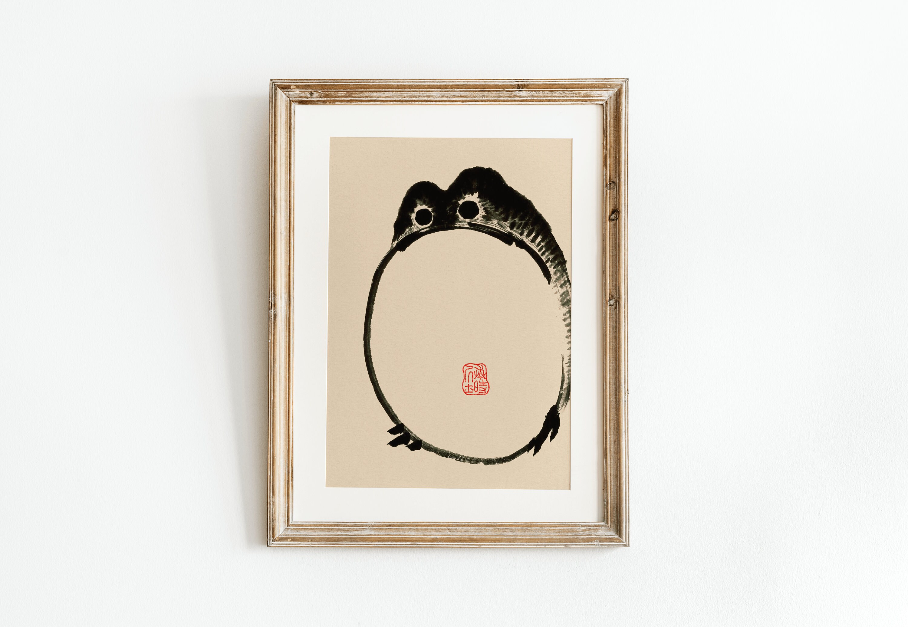 Japanese Frog Wabi Sabi Print | A3 A4 A5 | Japanese Vintage