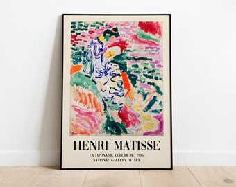 Matisse La Japonaise Modern Exhibition Print Poster | A3 A4 A5 | Ultra wysokiej jakości klasyczne kwiaty vintage wystrój domu ściana art deco