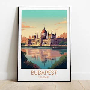 Budapest Reise - Ungarn Poster - Individuell personalisiertes Hochzeit Geburtstagsgeschenk