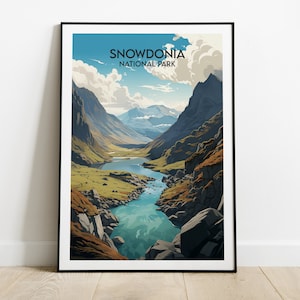 Snowdonia National Park Travel Print - Wales Poster - Custom Personalised Wedding Birthday Gift