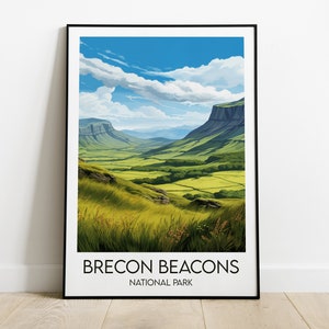 Brecon Beacons National Park Travel Print - Wales Poster - Custom Personalised Wedding Birthday Gift