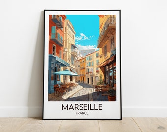 Marseille Travel Print - France Poster - Custom Personalised Wedding Birthday Gift
