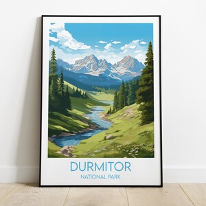 Impression de voyage du parc national de Durmitor - Poster Monténégro - Cadeau d'anniversaire de mariage personnalisé