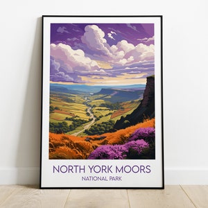 North York Moors National Park Travel Print - England UK Poster - Custom Personalised Wedding Birthday Gift