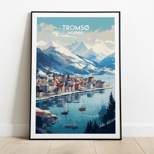 Impression de voyage Tromso - Poster Norvège - Cadeau d'anniversaire de mariage personnalisé