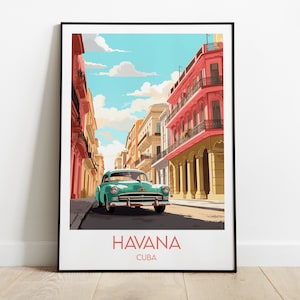 Impression de voyage La Havane - Poster Cuba - Cadeau d'anniversaire de mariage personnalisé