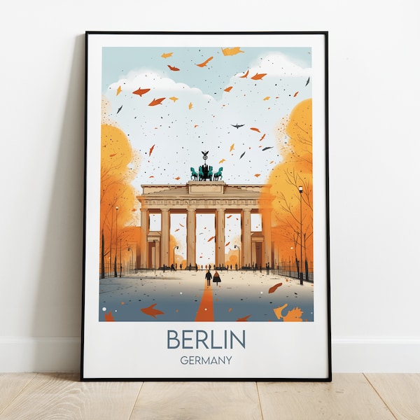 Brandenburg Gate Berlin Travel Print - Germany Poster - Custom Personalised Wedding Birthday Gift