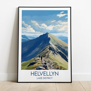 Impression de voyage Helvellyn - Poster Lake District - Cadeau d'anniversaire de mariage personnalisé