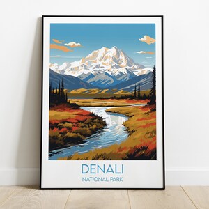 Denali National Park Travel Print - Alaska Poster - Custom Personalised Wedding Birthday Gift