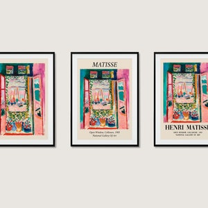 Matisse Open Window Collioure Wystawa Plakat Wydruk | A3 A4 A5 | Ultra Wysoka Jakość Klasyczne Kwiaty Vintage Dekoracja Domu Wall Art Deco