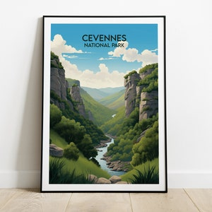 Stampa di viaggio del Parco Nazionale delle Cevenne - Poster della Francia - Regalo di compleanno personalizzato per matrimonio