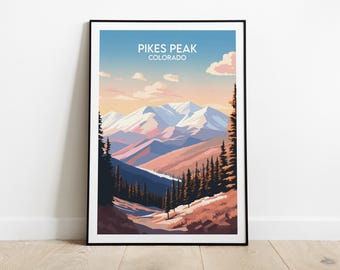 Pikes Peak Reise Print - Colorado Poster - Individuell personalisiertes Hochzeit Geburtstagsgeschenk