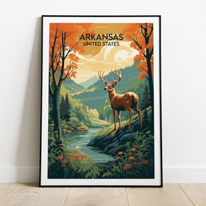Impression de voyage en Arkansas - Poster des États-Unis - Cadeau d'anniversaire de mariage personnalisé