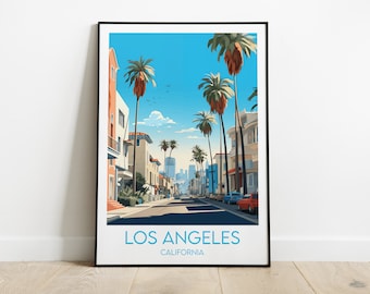 Los Angeles Travel Print - United States Poster - Custom Personalised Wedding Birthday Gift