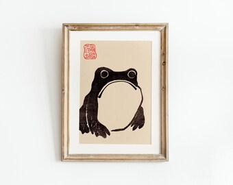 日本のカエル わびさび プリント | A3 A4 A5 | 日本のヴィンテージ