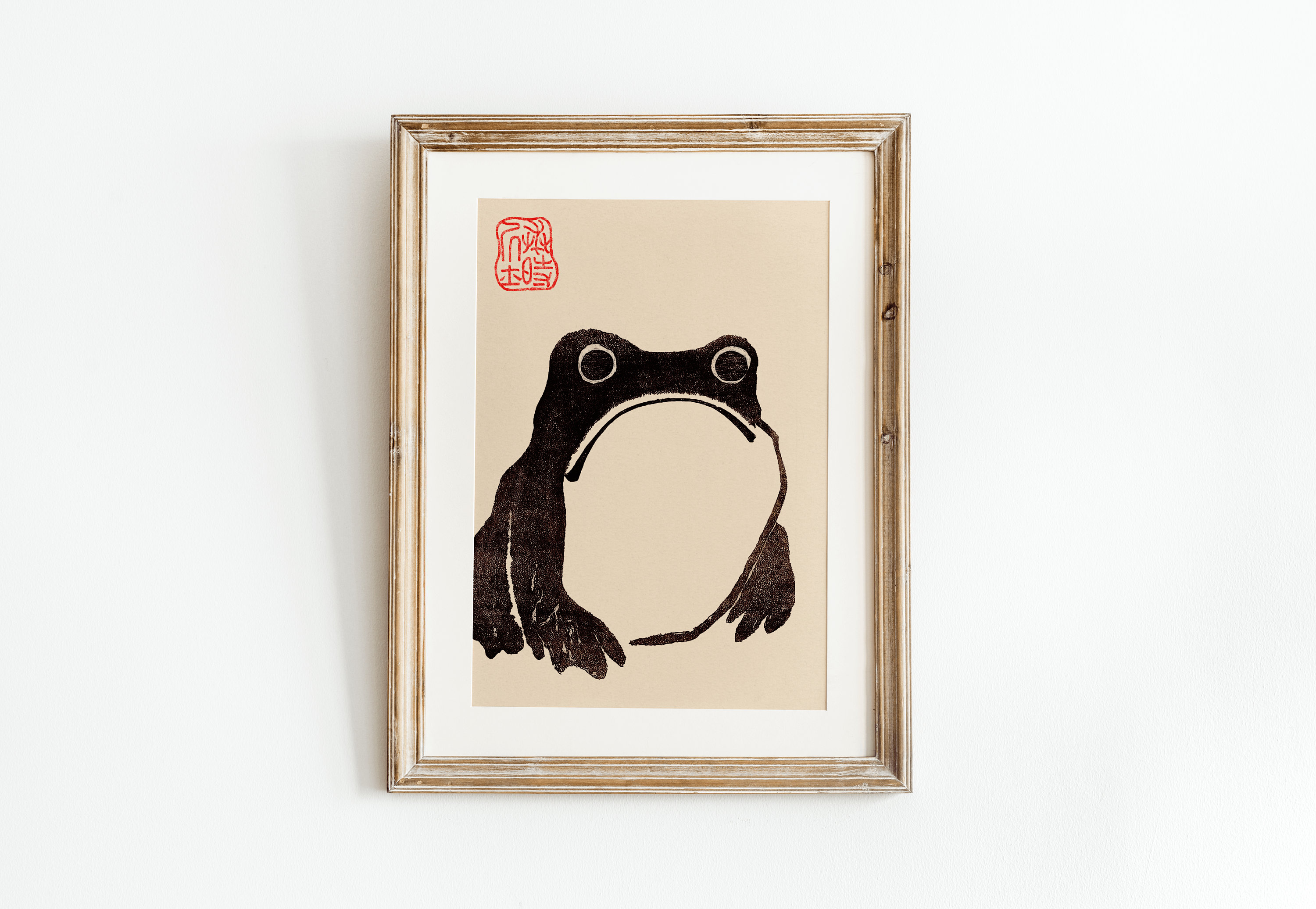 あづ ハピカ 落書き もちもち 大阪 Japanese Frog Wabi Sabi Print | A3 A4 A5 | Japanese Vintage
