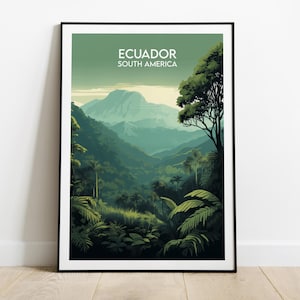 Stampa di viaggio Ecuador - Poster del Sud America - Regalo di compleanno personalizzato per matrimonio