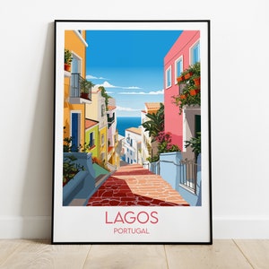 Lagos Travel Print - Portugal Poster - Custom Personalised Wedding Birthday Gift
