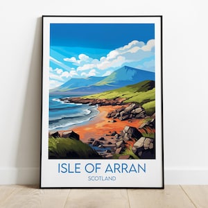 Isle Of Arran Travel Print - Scotland Poster - Custom Personalised Wedding Birthday Gift
