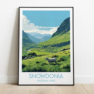 Snowdonia National Park Travel Print - Wales Poster - Custom Personalised Wedding Birthday Gift