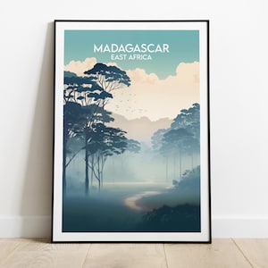 Madagascar Travel Print - East Africa Poster - Custom Personalised Wedding Birthday Gift