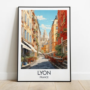 Lyon Reise - Frankreich Poster - Individuell personalisiertes Hochzeit Geburtstagsgeschenk