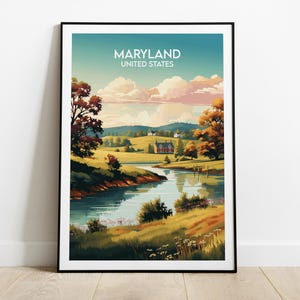 Maryland Travel Print - United States Poster - Custom Personalised Wedding Birthday Gift