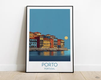 Porto Print - Portugal Poster - Custom Personalised Wedding Birthday Gift