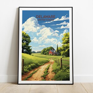 Delaware Travel Print - United States Poster - Custom Personalised Wedding Birthday Gift