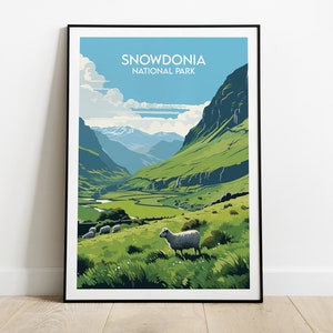 Snowdonia National Park Travel Print - Wales Poster - Custom Personalised Wedding Birthday Gift