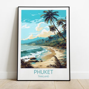 Phuket Travel Print - Thailand Poster - Custom Personalised Wedding Birthday Gift