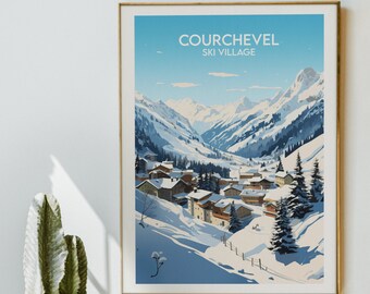 Courchevel Ski Travel Print - France Poster - Custom Personalised